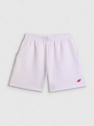 4F Spodenki dresowe damskie - białe L. Białe spodenki sportowe damskie 4f, bez wzorów, z dresówki, sportowe. Za 129.99 zł.