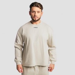 Bluza męska oversize bez kaptura szara Aura. Szare bluzy sportowe męskie GYMBEAM, bez wzorów, z bawełny, klasyczne, bez kołnierzyka, bez ramiączek. Za 131.90 zł.