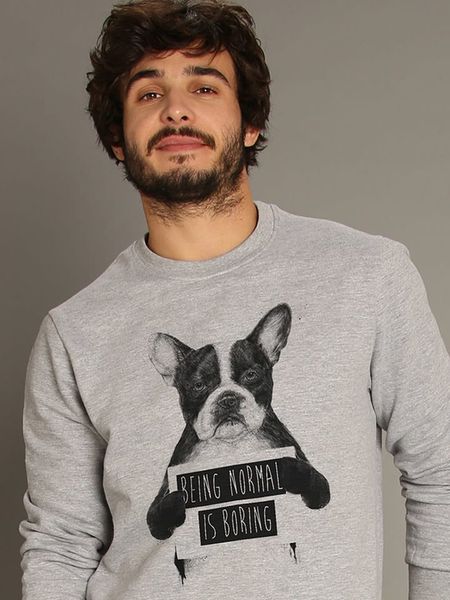 WOOOP Bluza "Being Normal" w kolorze szarym rozmiar: XS. Szare bluzy bez kaptura męskie Wooop, xs, z bawełny. Za 122.45 zł.
