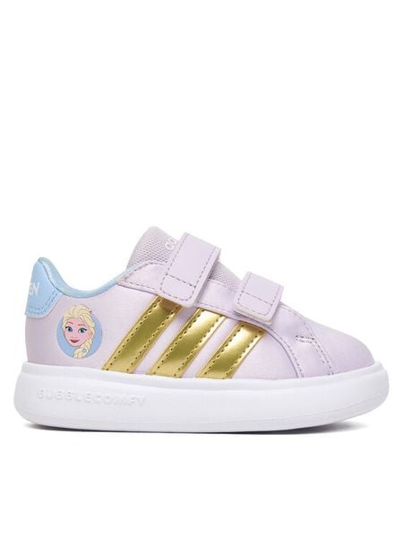 Adidas Sneakersy Disney Frozen Grand Court 3.0 JQ4356 Fioletowy. Fioletowe buty sportowe dziewczęce Adidas, bez wzorów, z materiału, bez zapięcia. Za 133.99 zł.