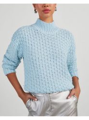 Milan Kiss Sweter w kolorze błękitnym rozmiar: S. Niebieskie golfy damskie Milan Kiss, s, bez wzorów, bez ramiączek. Za 180.06 zł.
