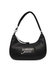 Tommy Jeans Torebka Tjw Bold Script Shoulder Bag AW0AW17895 Czarny. Czarne torebki klasyczne damskie Tommy Jeans, bez wzorów, z jeansu, bez dodatków. Za 299.99 zł.