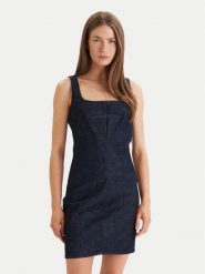 Calvin Klein Sukienka codzienna Sculpt LV047F793G Granatowy Slim Fit. Niebieskie sukienki damskie CALVIN KLEIN, na co dzień, m, bez wzorów, z syntetyku, bez kołnierzyka, bez ramiączek, proste. Za 529.99 zł.