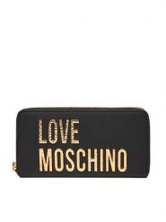 LOVE MOSCHINO Portfel JC5692PP0NKD000A Czarny. Czarne portfele damskie Love Moschino, bez wzorów, ze skóry. Za 399.99 zł.