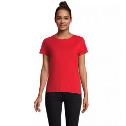 Dopasowana koszulka T-shirt z jerseyu dla kobiet Sol's Pioneer. Czerwone t-shirty damskie SOL'S, s, bez wzorów, z jersey, bez kołnierzyka. Za 30.50 zł.