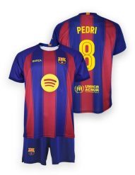 Komplet piłkarski junior koszulka i spodenki FC Barcelona Pedri. Bluzki sportowe damskie FC Barcelona, z materiału, bez kołnierzyka, bez ramiączek. Za 279.00 zł.