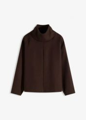 Sweter z golfem. Białe golfy damskie bonprix, bez wzorów, bez ramiączek. Za 124.99 zł.