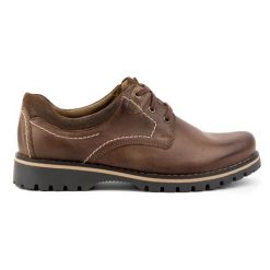 KOMODO Buty męskie skórzane półbuty Polskie 879 brązowe. Brązowe półbuty męskie na jesień, z jeansu, bez zapięcia. Za 362.62 zł.