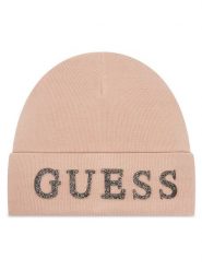 Guess Czapka AW5398 POL01 Różowy. Czerwone czapki zimowe damskie Guess, z materiału. Za 159.99 zł.