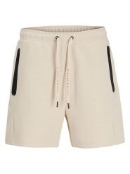 Jack & Jones Szorty dresowe "Gordon" w kolorze beżowym rozmiar: XL. Brązowe szorty męskie Jack & Jones, z dresówki, bez kołnierzyka. Za 114.44 zł.