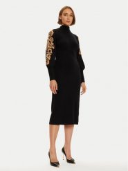 Luisa Spagnoli Sukienka dzianinowa Maioliche 58400 Czarny Loose Fit. Czarne sukienki damskie Luisa Spagnoli, s, bez wzorów, z dzianiny, bez kołnierzyka, bez ramiączek. Za 1,459.00 zł.