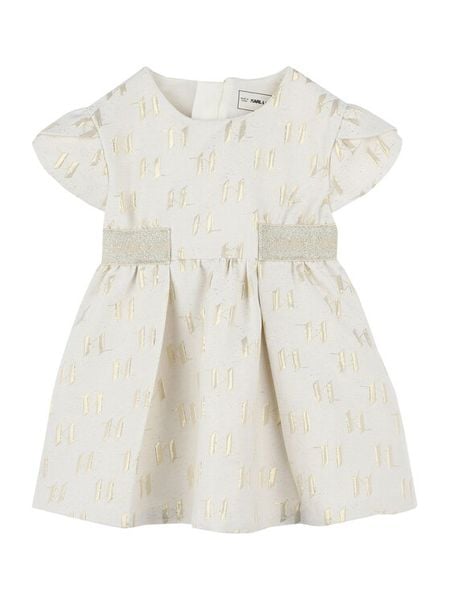 Karl Lagerfeld Kids Sukienka codzienna Z30515 M Écru Regular Fit. Białe sukienki dziewczęce Karl Lagerfeld Kids, bez wzorów, z syntetyku, bez ramiączek. Za 239.99 zł.