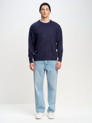 Sweter męski granatowy Stan 403. Niebieskie swetry męskie Big Star, l, z aplikacjami, prążkowane, bez kołnierzyka. W wyprzedaży za 139.99 zł.