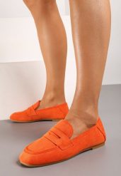 Pomarańczowe Klasyczne Płaskie Mokasyny Wsuwane z Ozdobnym Paskiem Ianestia. Brązowe mokasyny damskie Born2be, z jeansu. Za 44.99 zł.