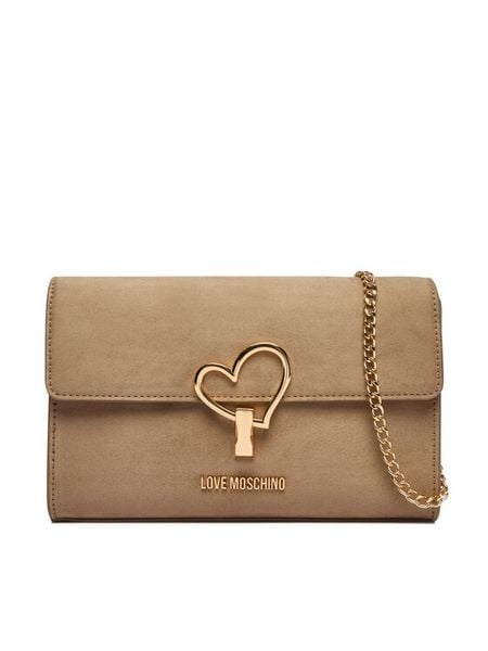 LOVE MOSCHINO Torebka JC4327PP0NKX0105 Beżowy. Brązowe torebki klasyczne damskie Love Moschino, bez wzorów, ze skóry, wizytowe, bez kołnierzyka, bez ramiączek. Za 619.99 zł.
