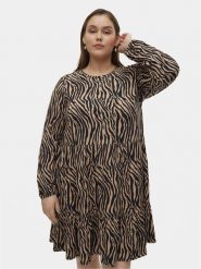 Vero Moda Curve Sukienka codzienna Ina 10301827 Beżowy Oversize. Brązowe sukienki damskie Vero Moda Curve, na co dzień, bez wzorów, z syntetyku, bez kołnierzyka, bez ramiączek, oversize. Za 79.99 zł.