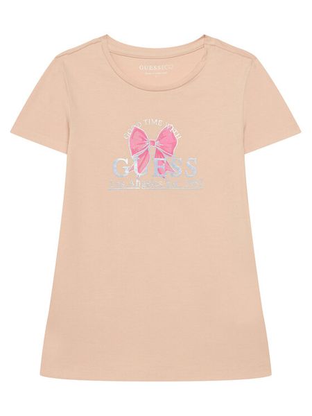 Guess T-Shirt J6GI28 K6YW4 Różowy jasny Regular Fit. Czerwone koszulki dziewczęce Guess, z aplikacjami, z bawełny, bez ramiączek. Za 84.99 zł.