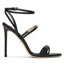 Sandały Elisabetta Franchi. Czarne sandały damskie Elisabetta Franchi, bez wzorów, bez obcasa, na szpilce. Za 2,149.00 zł.