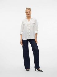 Vero Moda Koszula w kolorze białym rozmiar: L. Białe koszule damskie Vero Moda, l, bez wzorów, z wiskozy, klasyczne, bez kołnierzyka, bez ramiączek. Za 82.99 zł.