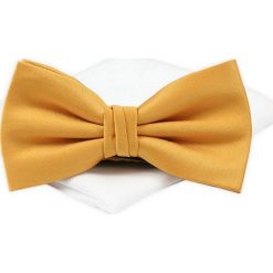 Mucha z Poszetką Chattier ZESTAW - Złota. Żółte krawaty i muchy męskie Chattier, bez wzorów, z poliesteru, eleganckie. Za 59.00 zł.