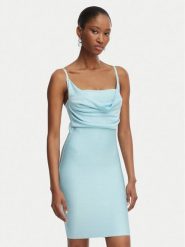 Guess Sukienka koktajlowa W6GK83 Z0686 Niebieski Slim Fit. Niebieskie sukienki damskie Guess, s, z aplikacjami, z wiskozy, wizytowe, bez kołnierzyka, bez ramiączek. Za 614.99 zł.