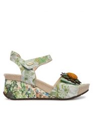 Laura Vita Sandały Barry 36 Zielony. Zielone sandały damskie Laura Vita, bez wzorów, ze skóry, bez obcasa, na koturnie. Za 439.99 zł.