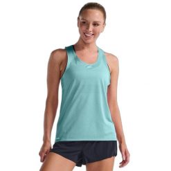 Damski tank top 2XU Light Speed. Niebieskie topy damskie 2XU, bez wzorów, z tkaniny, bez kołnierzyka. Za 347.00 zł.