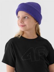 4F T-shirt oversize z nadrukiem dziewczęcy - czarny 164 (13-14 lat). Czarne koszulki dziewczęce 4f, bez wzorów, z bawełny, bez ramiączek. Za 39.99 zł.