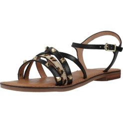 Sandały GEOX D MADDALUSIAC Czarny. Czarne obuwie trekkingowe damskie Geox, bez wzorów, ze skóry, bez obcasa. Za 296.99 zł.