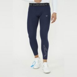Termoaktywne legginsy treningowe IRONBOY LEG. Niebieskie bielizna termoaktywna męska Legea, m, bez wzorów, z materiału. Za 89.90 zł.