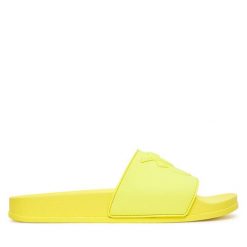 Klapki PINKO. Żółte klapki damskie Pinko, bez wzorów, bez obcasa. Za 319.99 zł.