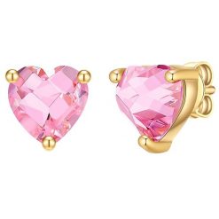 Rafaela Donata Kolczyki Serce Srebro wysokiej próby Żółte złoto 1 ct Damski. Żółte kolczyki damskie Rafaela Donata, z cyrkonią, pozłacane, na sztyftcie. Za 119.99 zł.