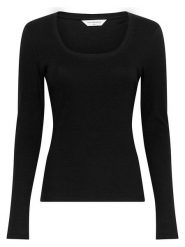 MOSS COPENHAGEN Koszulka w kolorze czarnym rozmiar: S/M. Czarne bluzki damskie MOSS COPENHAGEN, m, bez wzorów, bez kołnierzyka, bez ramiączek. Za 94.95 zł.