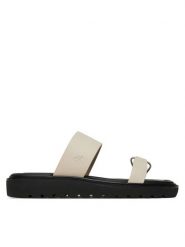 Calvin Klein Jeans Klapki Rope Sandal Soft Lth Mg YW0YW01864 Écru. Klapki damskie Calvin Klein Jeans, bez wzorów, z jeansu, bez obcasa. Za 439.99 zł.