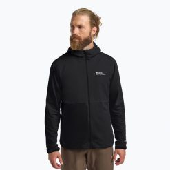 Bluza trekkingowa męska Jack Wolfskin Prelight Trail Hoody. Czarne bluzy bez kaptura męskie Jack Wolfskin, m. Za 449.99 zł.