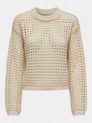 JDY Sweter Ronda 15317229 Beżowy Regular Fit. Brązowe swetry klasyczne damskie JDY, m, z syntetyku, bez kołnierzyka. Za 99.99 zł.