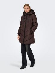 JDY Płaszcz zimowy "Skylar" w kolorze brązowym rozmiar: S. Brązowe płaszcze damskie JDY, na zimę, s, bez wzorów, z puchu. Za 174.43 zł.