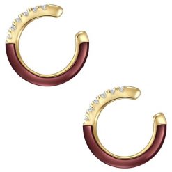 Glanzstücke München Srebrne klamry na ucho srebro wysokiej próby Cyrkonia żółte złoto Kolczyki 1 ct Damski. Szare kolczyki damskie Glanzstücke München, z cyrkonią, srebrne. Za 109.99 zł.