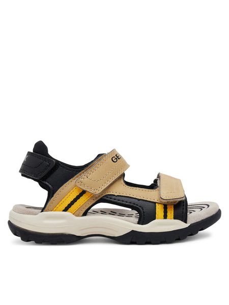 Geox Sandały Jr Borealis J450RA 015ME C0445 S Beżowy. Brązowe sandały chłopięce Geox, ze skóry, bez zapięcia. Za 269.99 zł.