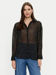 Brave Soul Koszula LSH-272DOTTIBLK Czarny Regular Fit. Czarne koszule damskie Brave Soul, xl, bez wzorów, z syntetyku, bez kołnierzyka, bez ramiączek. Za 79.99 zł.
