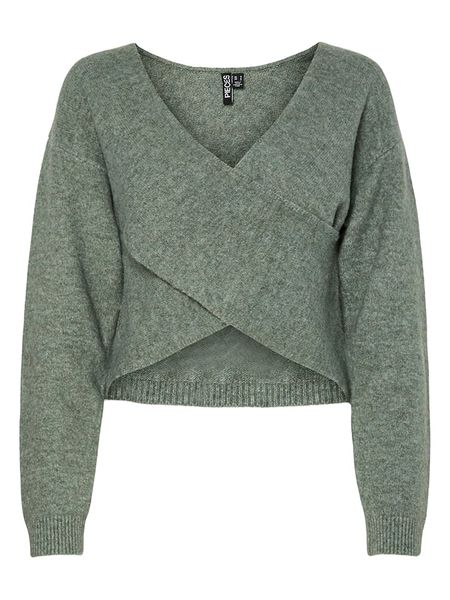 Pieces Sweter w kolorze zielonym rozmiar: M. Zielone swetry klasyczne damskie Pieces, m, bez kołnierzyka. Za 117.73 zł.