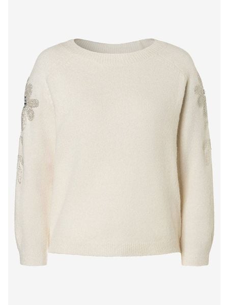More & More Sweter w kolorze kremowym rozmiar: 40. Brązowe swetry klasyczne damskie MORE & MORE, bez kołnierzyka. Za 154.95 zł.