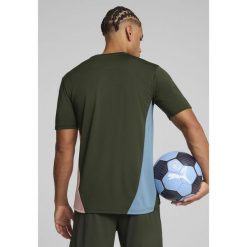Męska koszulka treningowa Manchester City PUMA Myrtle Bold Blue Green. Niebieskie t-shirty sportowe męskie Puma, m, bez ramiączek, na fitness i siłownię. W wyprzedaży za 182.50 zł.