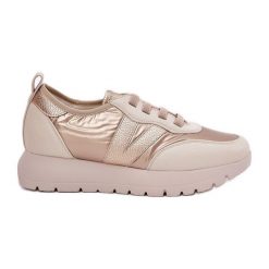 Buty Sportowe Damskie Na Platformie Vinceza 58510 Złote złoty. Żółte buty sportowe na co dzień damskie bez wzorów, ze skóry. Za 239.75 zł.
