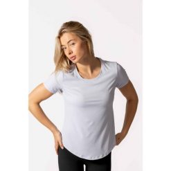 Damska koszulka sportowa dopasowana, odprowadza wilgoć – błękitny. Niebieskie bluzki sportowe damskie AESTHETIC WOLF, s, z dzianiny, bez kołnierzyka, bez ramiączek. Za 99.99 zł.