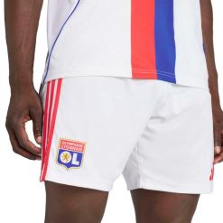 Spodenki piłkarskie ADIDAS Olympique Lyonnais 25/26 Domowe. Szorty damskie Adidas, bez wzorów, sportowe. Za 199.99 zł.