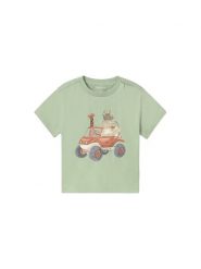 Mayoral T-Shirt 1010 Zielony Regular Fit. Zielone t-shirty chłopięce Mayoral, bez wzorów, z bawełny, bez ramiączek. Za 74.99 zł.