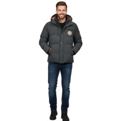 Kurtka turystyczna męska Canadian Peak Viktoreak. Szare kurtki męskie Canadian Peak, na zimę, m, bez wzorów, z poliamidu, sportowe, bez kaptura. Za 436.70 zł.