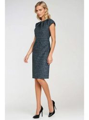 Nife Sukienka w kolorze czarno-granatowym rozmiar: 38. Czarne sukienki damskie Nife, bez wzorów, bez kołnierzyka, bez ramiączek, midi. Za 187.07 zł.