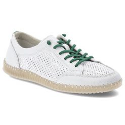 Półbuty damskie Vinceza, cholewka ze skóry naturalnej z perforacją zapewniającą przewiewność lekka podeszwa i klasyczne wiązanie, białe, 79598. Białe półbuty damskie VINCEZA, bez wzorów, ze skóry, eleganckie, bez obcasa, na płaskiej podeszwie. Za 144.90 zł.